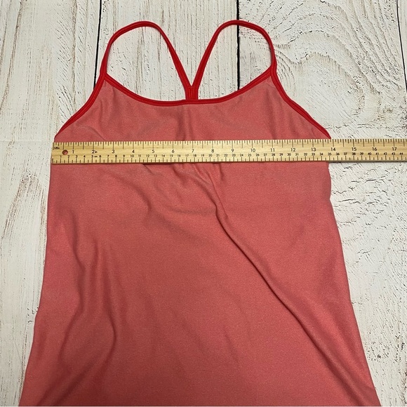 Nike racer back dri fit coral pink lined tank built in sports bra medium - Picture 5 of 10